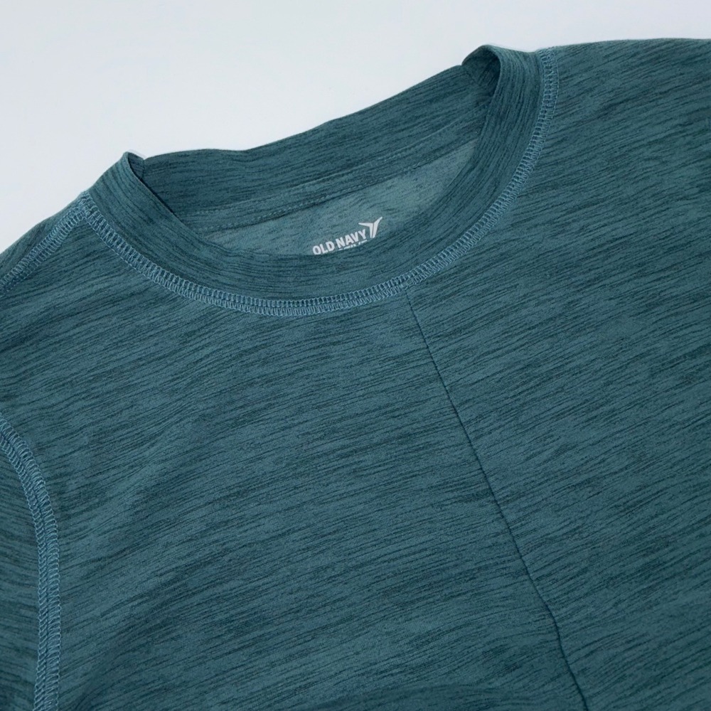 Old Navy Active Breathe On Twist Front Long Sleeve Top Teal Green Heather Medium